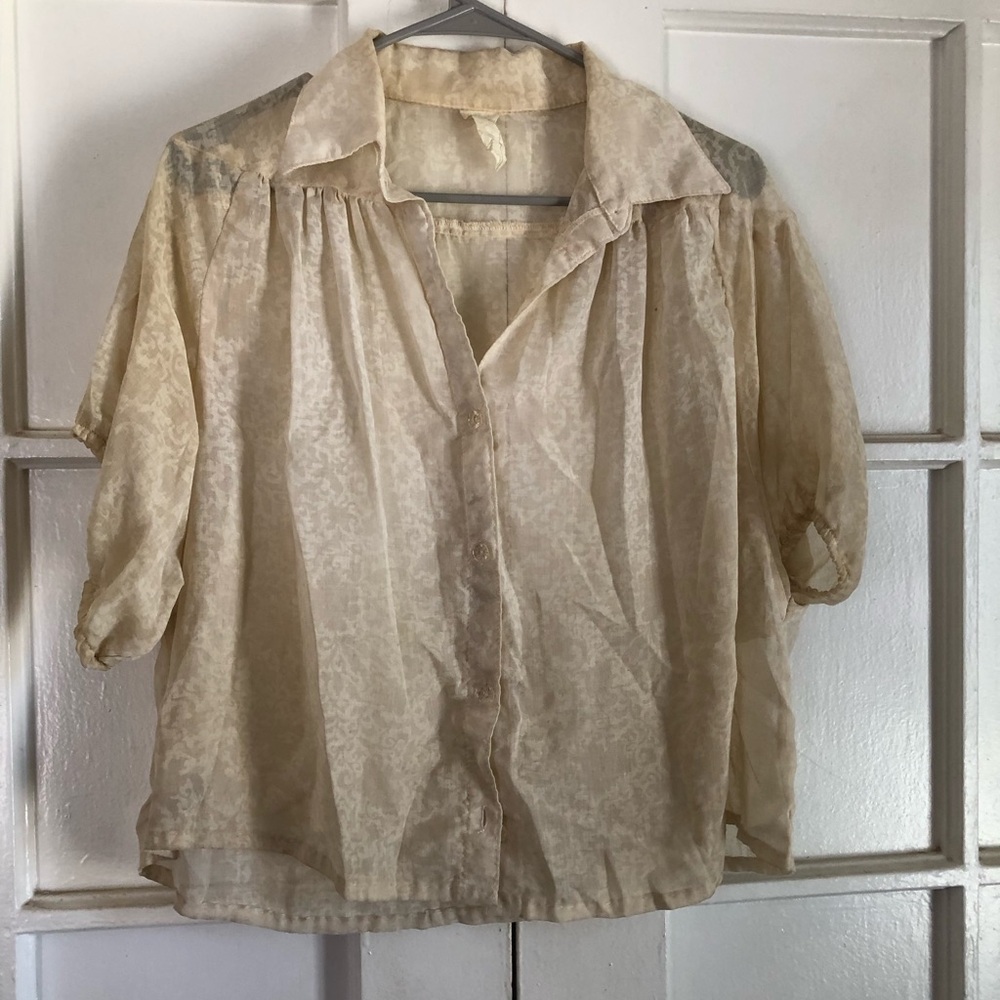 Vintage sheer button down top